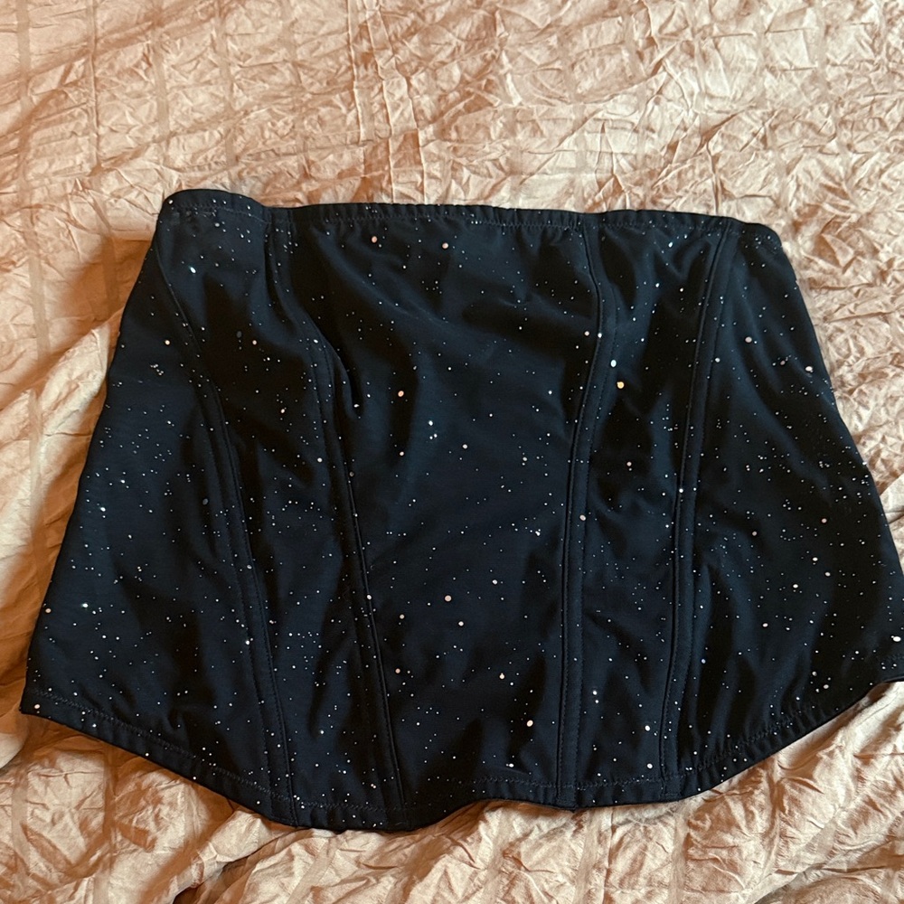 Auden Black Sparkled Crop Top